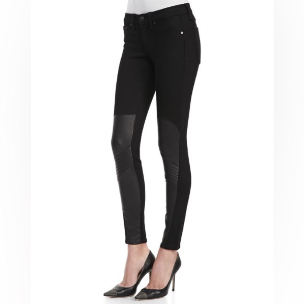 Rag & Bone Samurai Leather Patch Leggings Womens Size 28